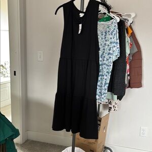 Black j crew cotton dress nwt L